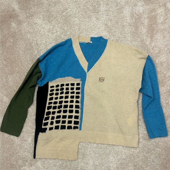 Loewe Sweaters - Loewe sweater wool sz s oversized Colorblock Pattern